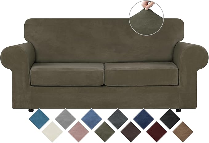 WEERRW Velvet Couch Covers for 2 Cushion Couch Sofa by WEERRW