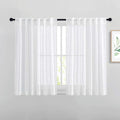 NICETOWN White Sheer Bathroom Curtains Window Treatments, Rod Pocket & Back Tab by NICETOWN