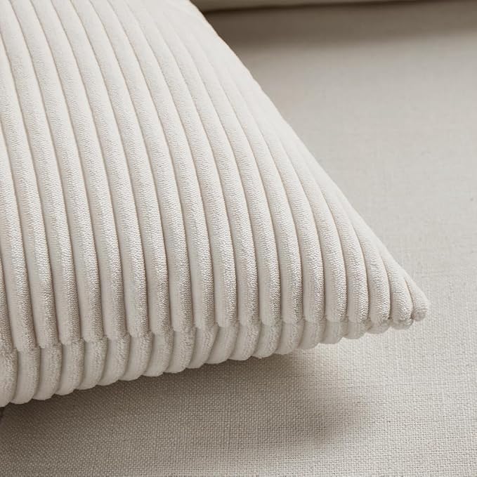 Fancy Homi 2 Packs Cream Lumbar Decorative Throw Pillow Covers 20x28 Inch - Image 5