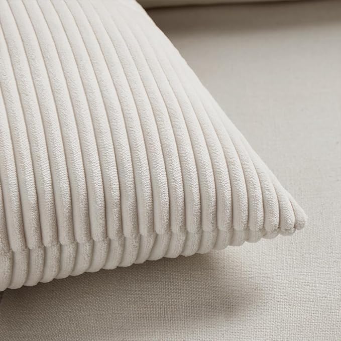 Fancy Homi 2 Packs Cream Lumbar Decorative Throw Pillow Covers 14x22 Inch - Image 5