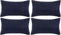 Fancy Homi 4 Packs Navy Blue Decorative Throw Pillow Covers 16x24 Inch by Fancy+Homi