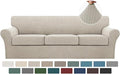 Turquoize 4 Piece Sofa Covers for 3 Cushion Couch Sofa Slipcover Soft Couch by Turquoize