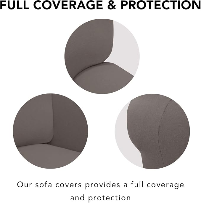 PureFit Stretch Couch Covers for Sofa Large Sofa Slipcovers Taupe | 1-Piece - Image 3