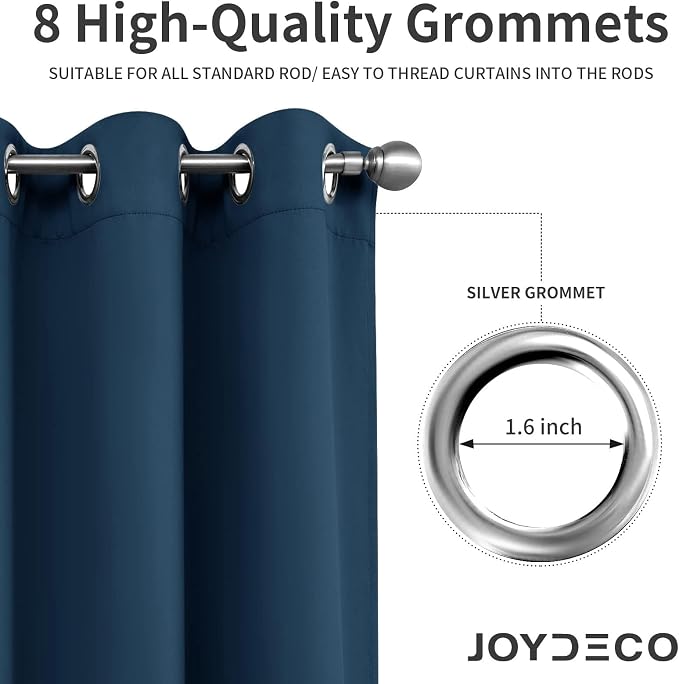 Joydeco Blackout Curtains 72 Inch Length 2 Panels Set, Thermal Insulated Long - Image 2