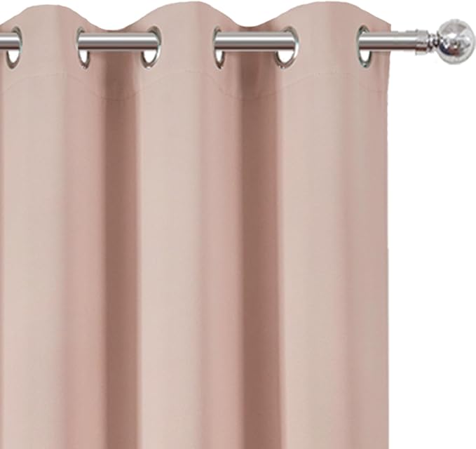 Blackout Curtains 42 x 63 inch/Blush Curtains Set of 2 Panels/Thermal Insulated - Image 6