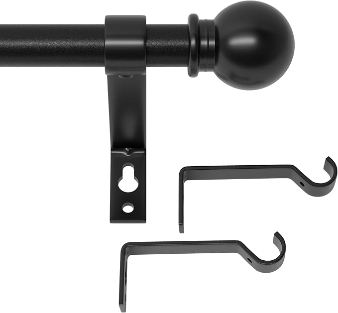 Curtain Rods for Windows 48 to 88, Heavy Duty 5/8 Diameter Curtain Rod Set by GSBLUNIE
