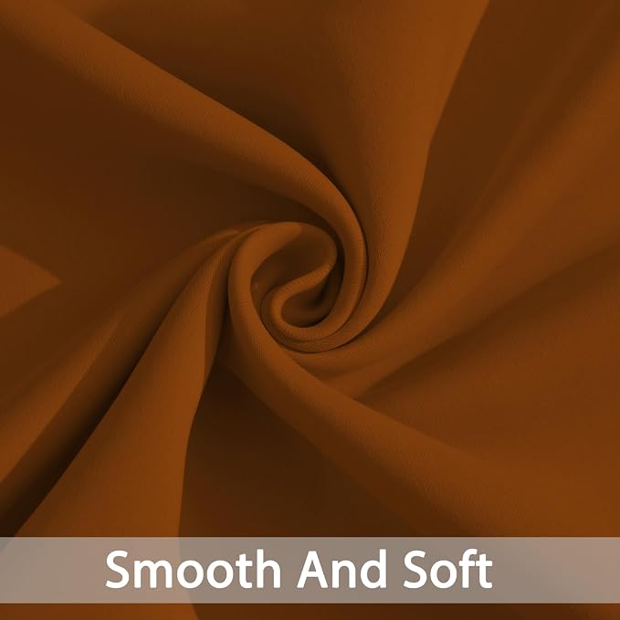 Yakamok Burnt Orange Blackout Curtains-Room Darkening Orange Thermal Insulated - Image 5