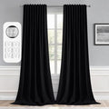 MIULEE Black Back Tab Blackout Curtains 52x120 Inch Long 2 Panels Set | Rod by MIULEE