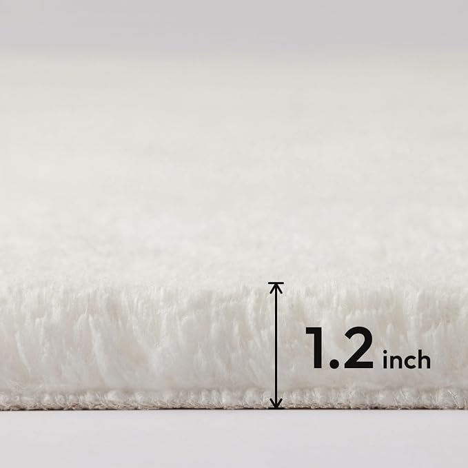 Ashler Faux Fur Rug, Upgraded Soft Faux Rabbit Fur White Area Rugs, 2 x 3 Feet - Image 3