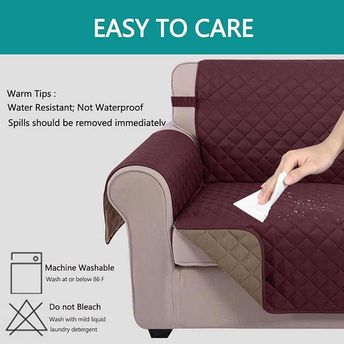 U-NICE HOME Large Sofa Cover Reversible Couch Cover - Image 5