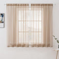 MIULEE 2 Panels Sheer Curtains for Living Room 54 X 45 Inches Brown | Window by MIULEE