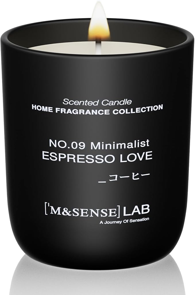M&SENSE Natural Soy Candle| Espresso Love | 5.3 oz | Minimalist Scented Candle for Relaxation, Gifting, Home Décor | for Bedroom, Office, Party Small