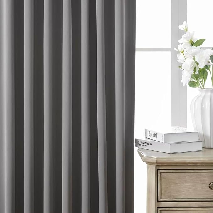 Joydeco Blackout Curtains 84 Inch Length 2 Panels Set, Thermal Insulated Black - Image 6