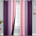 Ombre Pink and Purple Blackout Curtains 84 Inches Long, Full Room Darkening by ESTELARTEXTILER