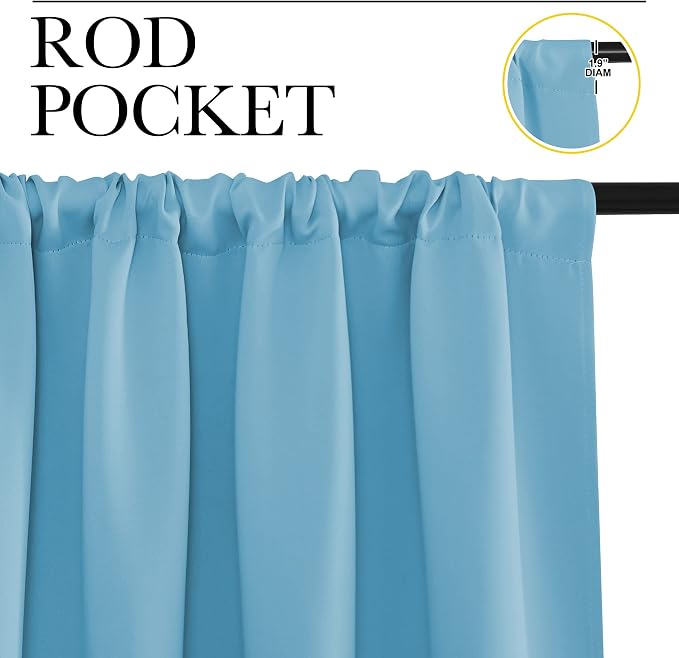 NICETOWN 2 Panels Blackout Curtains, Rod Pocket Thermal Insulated Drapes 84 - Image 2