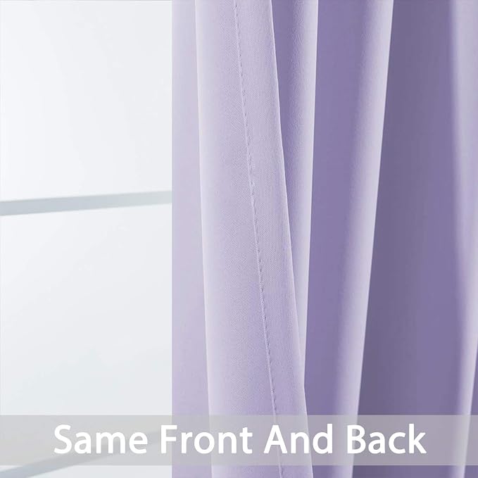 Yakamok Lilac Blackout Curtains 84 Inch Length Room Darkening Thermal Insulated - Image 5