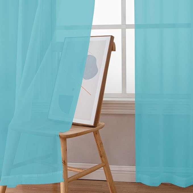 Chyhomenyc Extra Long Sheer Curtains 120 Inches Long 2 Panels Set, Light - Image 2