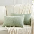 Fancy Homi 2 Packs Sage Green Long Lumbar Decorative Throw Pillow Covers 16x24 by Fancy+Homi