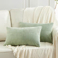 Fancy Homi 2 Packs Sage Green Lumbar Decorative Throw Pillow Covers 14x24 Inch by Fancy+Homi