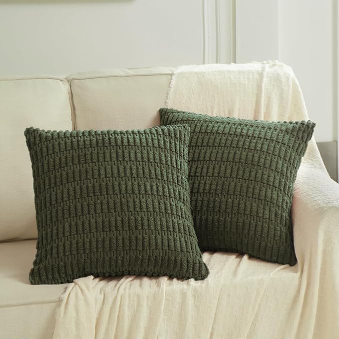 Fancy Homi 4 Packs Boho Olive Green Decorative Throw Pillow Covers 26x26 Inch - Image 6
