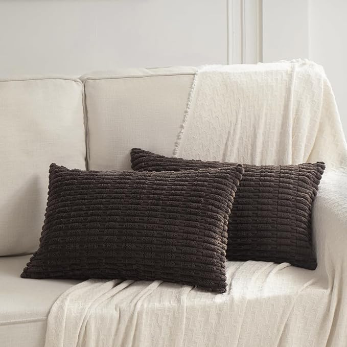 Fancy Homi 4 Packs Boho Dark Brown Decorative Throw Pillow Covers 14x24 Inch - Image 5