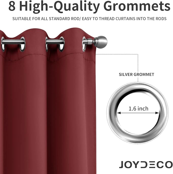 Joydeco Blackout Curtains 72 inches Long 2 Panels Set, Thermal Insulated Long - Image 4