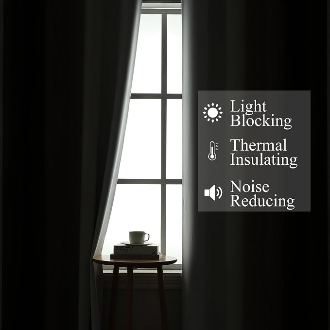 Brown and Greyish White Blackout Curtains 52Wx45L 2 Panels | Ombre Curtains - Image 3