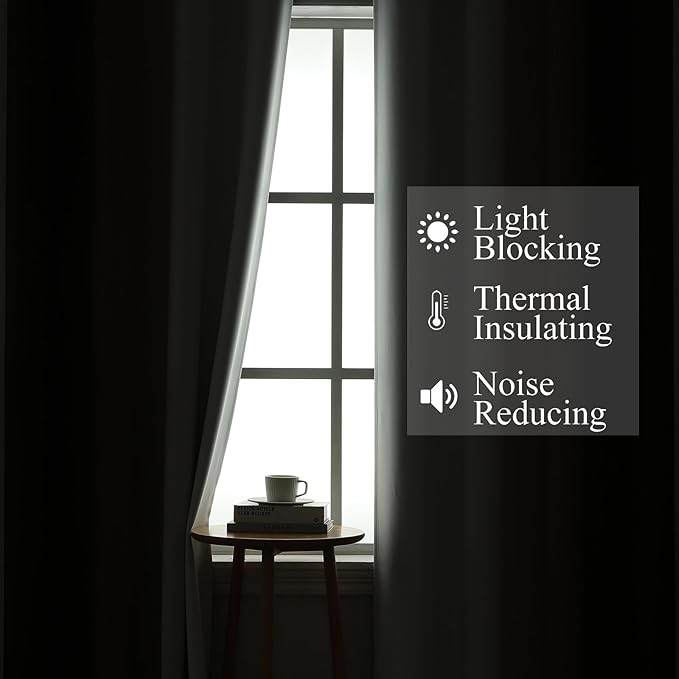 Brown and Greyish White Blackout Curtains 42Wx45L 2 Panels | Ombre Curtains - Image 3