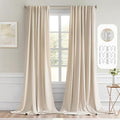 MIULEE Cream Beige Back Tab Blackout Curtains 52x105 Inch Long 2 Panels Set | by MIULEE