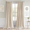 MIULEE Cream Beige Back Tab Blackout Curtains 52x94 Inch Long 2 Panels Set | by MIULEE