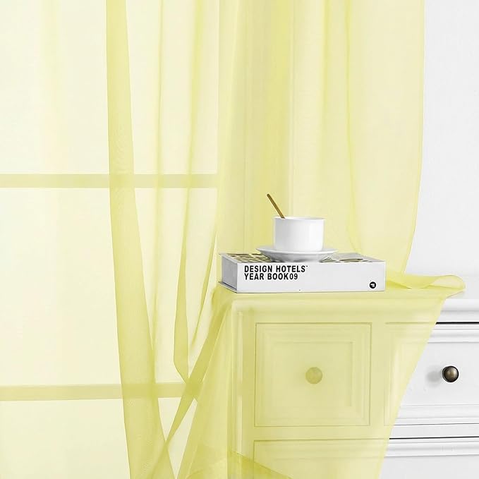 Chyhomenyc Sheer Curtains 108 Inch Length 2 Panels Set - Image 8