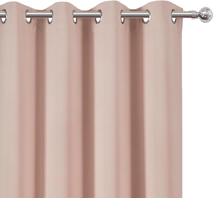 Blush Blackout Curtains 52 x 63 Inch Length/Set of 2 Curtain Panels/Thermal - Image 6