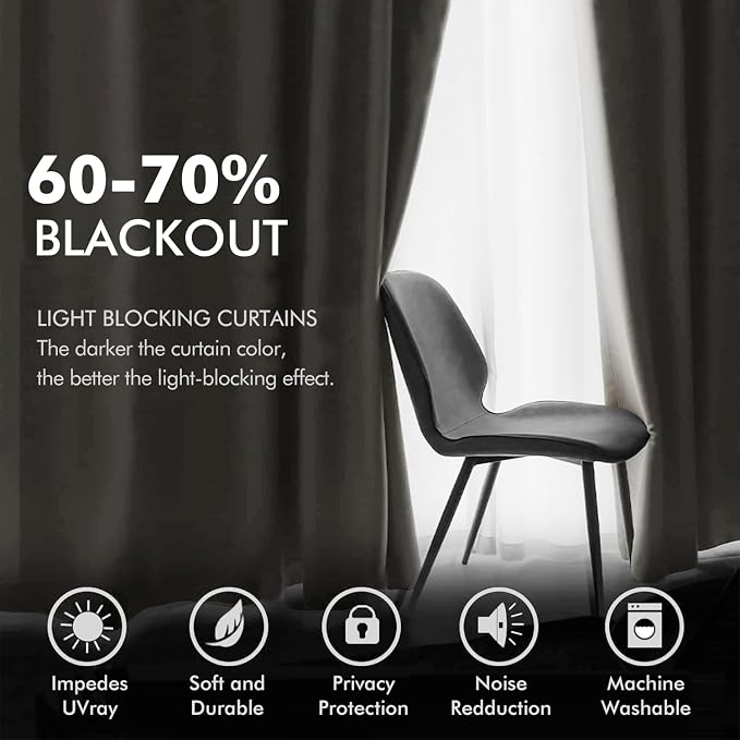 MIULEE Velvet Off White Elegant Grommet Curtains - Image 4
