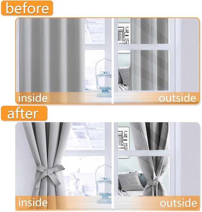 Blackout Curtains for Bedroom, 60 x 63 Inches Length, Window Curtains for - Image 4