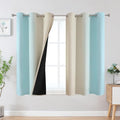 Estelar Textiler Beige and Aqua Ombre Blackout Curtains 54 Inch Length 2 Panels by ESTELARTEXTILER