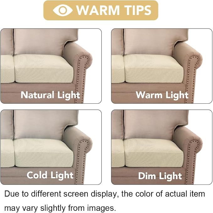 H.VERSAILTEX High Stretch Individual Seat Cushion Covers Sofa Slipcovers Couch - Image 3