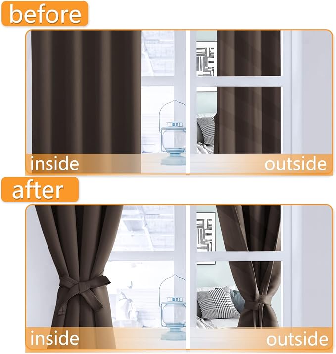 Blackout Curtains for Bedroom, 52 x 96 Inches Long, 2 Panels | Thermal - Image 4