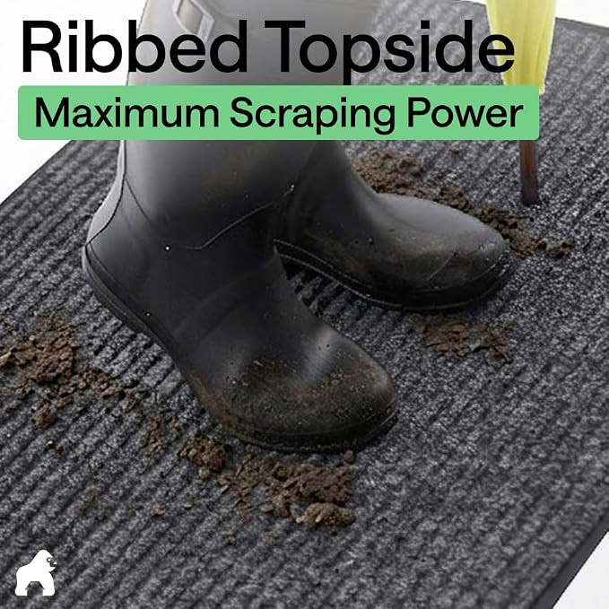 GORILLA GRIP Waterproof Traffic Guard Door Mat, 47x35 Indoor Outdoor Durable - Image 4