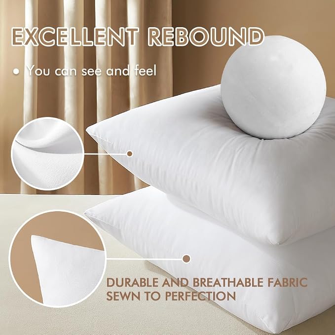 MIULEE 18x18 Pillow Inserts Set of 2, Throw Pillows - Image 3