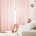 HOMEIDEAS Non-See-Through Blush Pink Privacy Sheer Curtains, 52 X 63 Inches by HOMEIDEAS