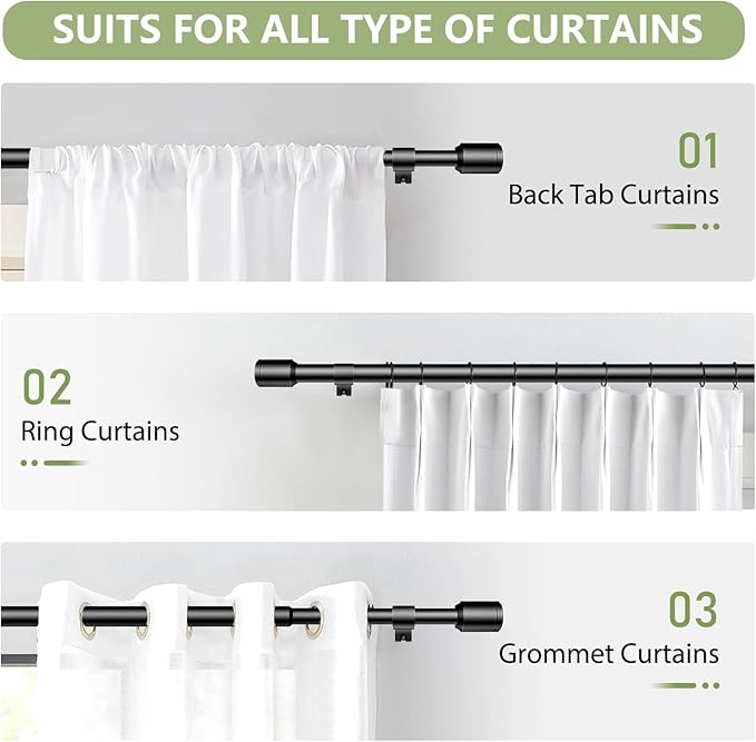 5/8” Diameter Curtain Rods 30-90 Inch, - Image 7