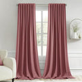 MIULEE Dusty Rose Back Tab Blackout Curtains 52x108 Inch Long 2 Panels Set | by MIULEE