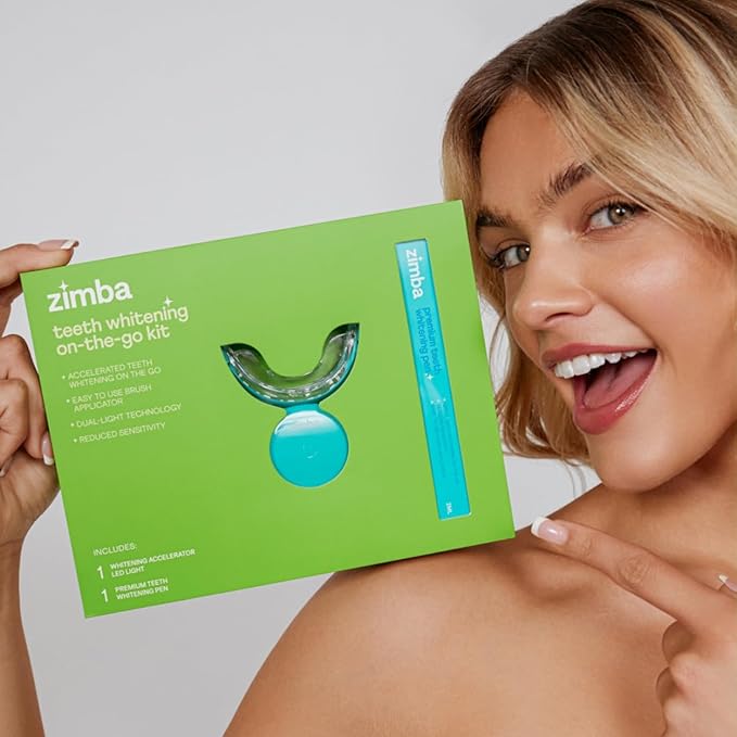 New Zimba Whitening On-The-go Kit | Cordless LED Accelerator Light and Whitening Pen