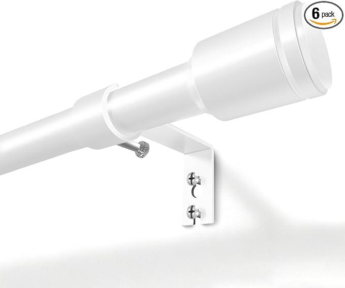 5/8” White Diameter Curtain Rods 30-90 Inch, by Unknown