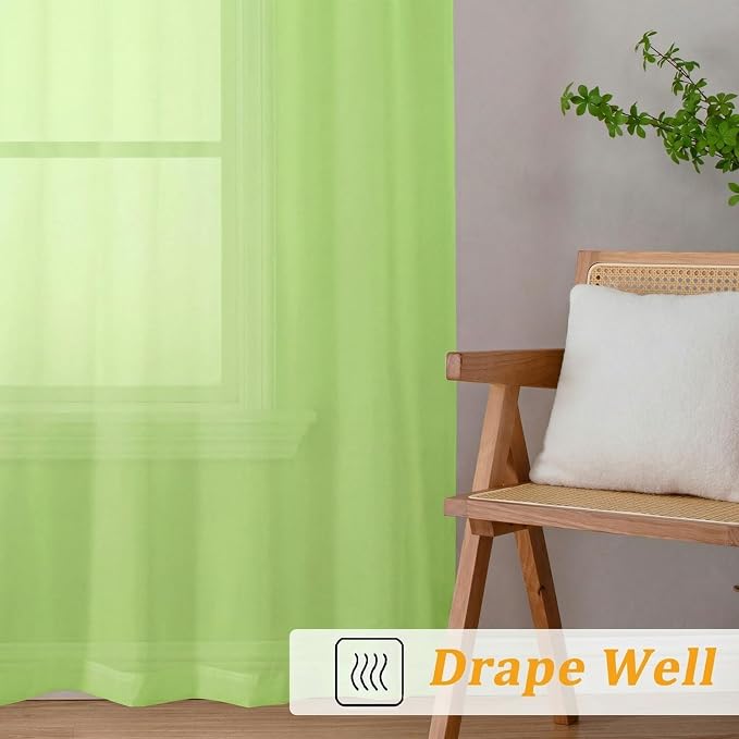 Gwine Short Kitchen Sheer Curtains 24 Inch Length - Image 6