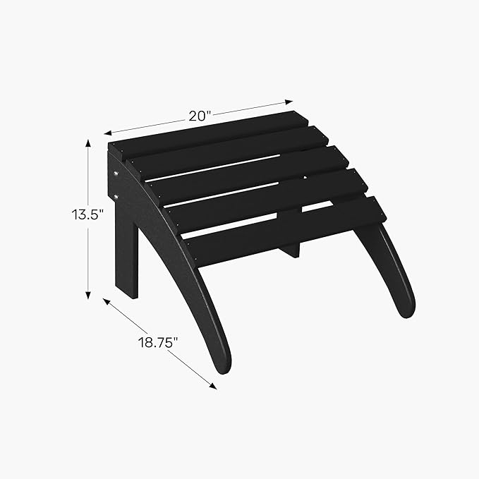 WestinTrends Outdoor Ottoman, Patio Adirondack Ottoman Foot Rest, All Weather Poly Lumber Folding Foot Stool for Adirondack Chair, Widely Used for Outside Porch Pool Lawn Backyard, Sand