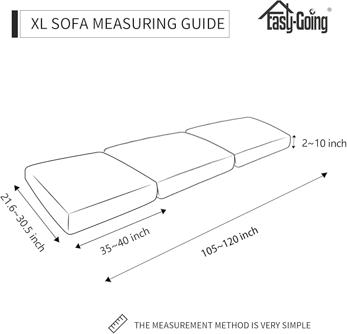 Easy-Going Stretch Individual Oversized Couch Cushion Cover Sofa Seat Furniture - Image 3