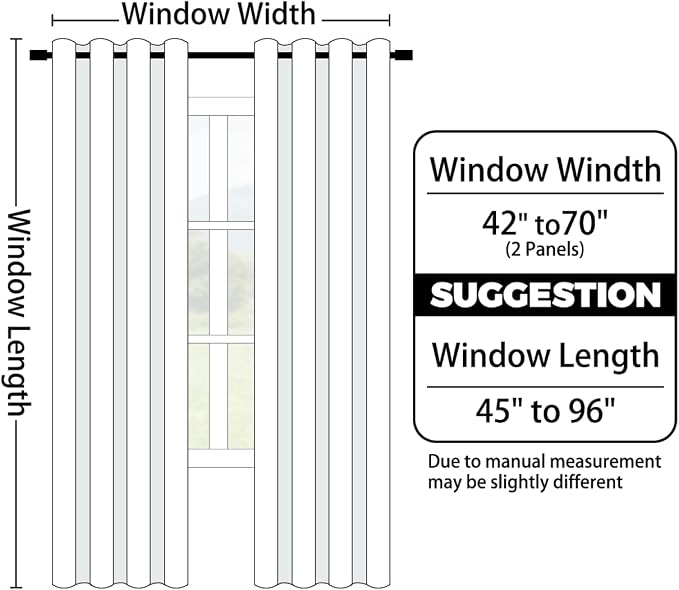 Yakamok Blue and Greyish White Ombre Curtains, Room Darkening Gradient Color - Image 8