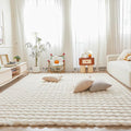 Creamy White Rabbit Plush Rug 8'x10', Fluffy Faux Fur Shaggy Area Rug by CHOVY