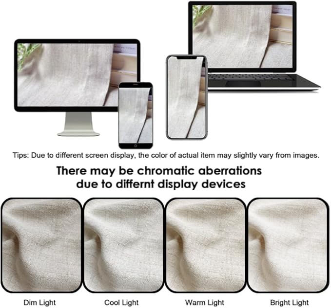 Faux Linen Kitchen Curtains 36 Inch Length Cafe Curtain Tiers - Image 6